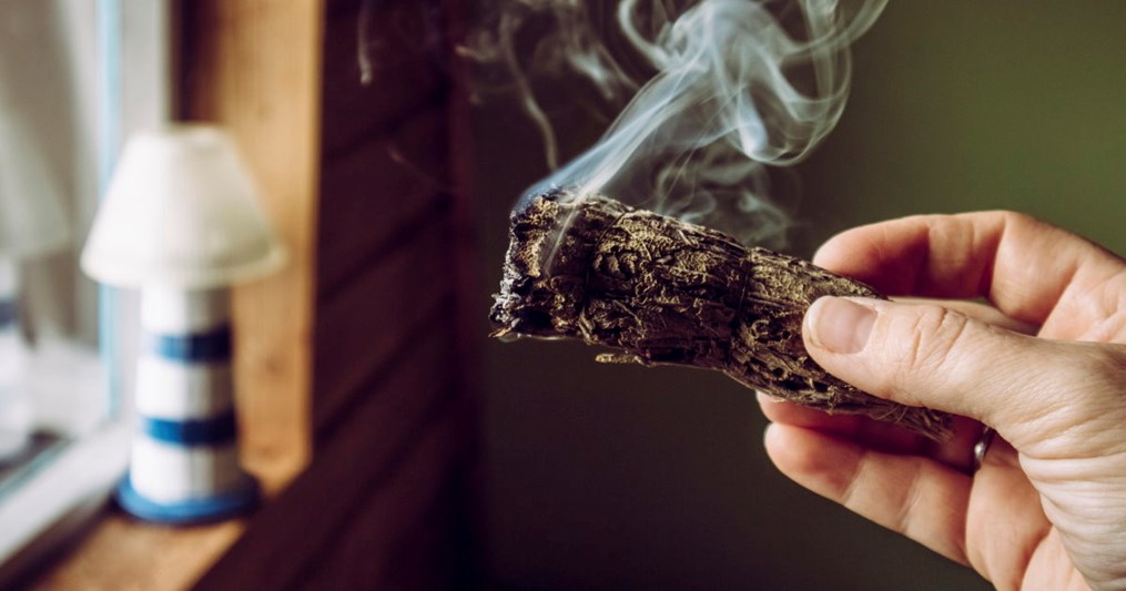 Banish negative energy from your surroundings by burning sage.