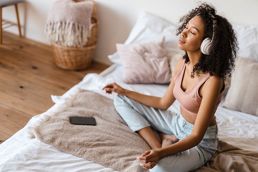 Listening to binaural beats