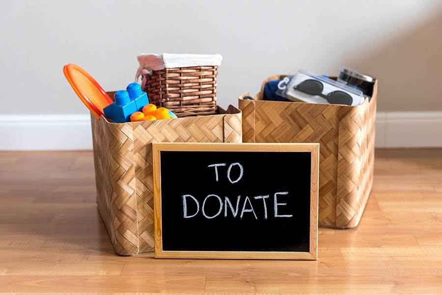 Box of items to donate