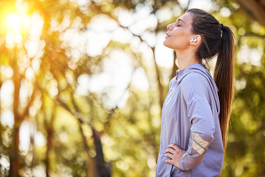 Woman spending time in nature